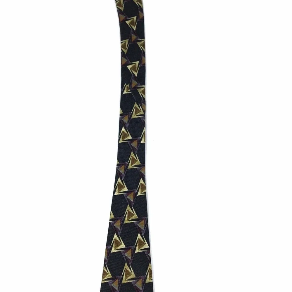 Jhane Barnes Luxury Tie Men's Purple Beige Print Geometric Fine Necktie JAPAN